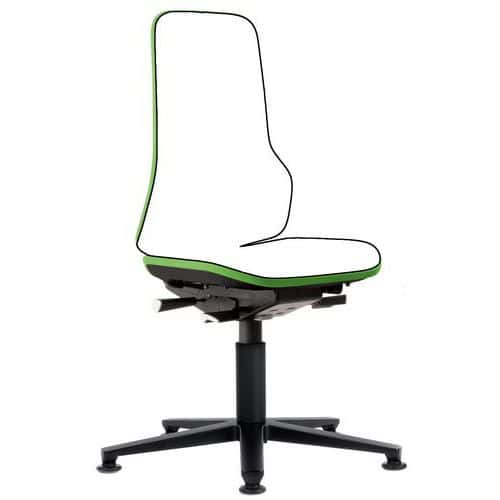 ESD rám dílenské židle Bimos 9560E  s opěradlem pro Bimos Neon, permanentní kontakt, kluzáky, modrá/oranžová