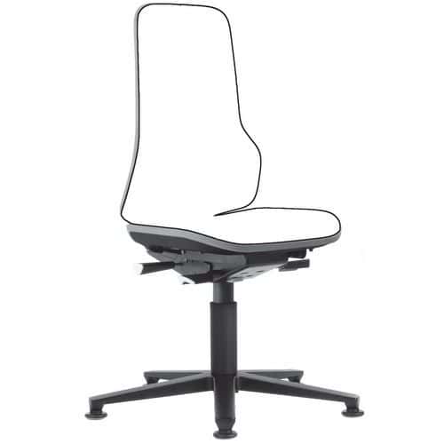 ESD rám dílenské židle Bimos 9570E  s opěradlem pro Bimos Neon, synchronní mechanismus, kluzáky, šedá/modrá