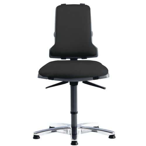 Dílenská židle Bimos Sintec 9816 s kluzáky, koženka, černá