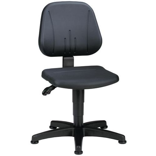 Pracovní židle Bimos Unitec 9650 s kluzáky, bez podnožky, polyuretan, černá