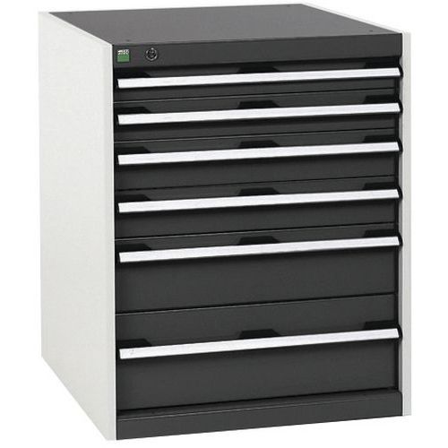 Dílenská zásuvková skříň Bott Cubio, 80 x 65 x 52,5 cm, 6 zásuvek, šedá-antracit