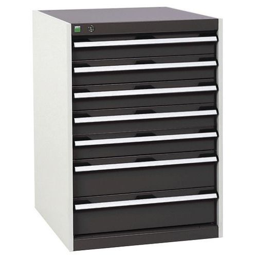 Dílenská zásuvková skříň Bott Cubio, 90 x 65 x 52,5 cm, 7 zásuvek, šedá-antracit