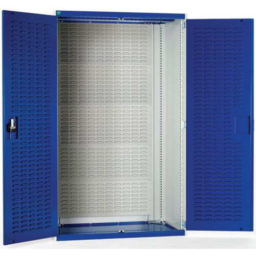 Dílenské skříně s perfo panely pro držáky na boxy/boxy, 120 x 105 x 65 cm, šedá-modrá