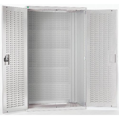 Dílenské skříně s perfo panely pro držáky na boxy/boxy, 120 x 105 x 65 cm, šedá-šedá