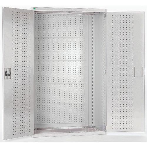 Dílenská skříň s perfo panely pro držáky na nářadí/nářadí, 120 x 105 x 65 cm, šedá-šedá