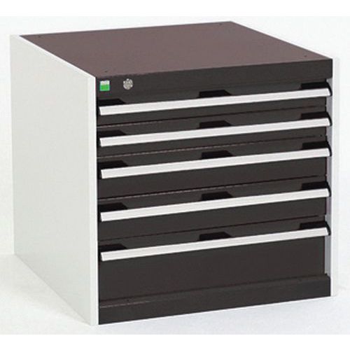 Dílenská zásuvková skříň Bott Cubio, 60 x 65 x 75 cm, 5 zásuvek, šedá-antracit