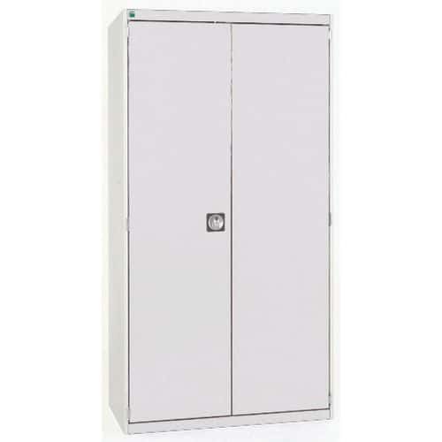 Dílenská skříň Bott Cubio, 200 x 105 x 52,5 cm, perfo dveře, šedá-šedá