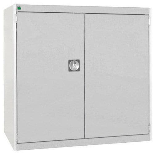 Dílenská skříň Bott Cubio, 100 x 105 x 65 cm, perfo dveře, šedá-šedá