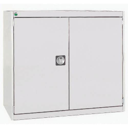 Dílenská skříň Bott Cubio, 90 x 105 x 52,5 cm, perfo dveře, šedá-šedá