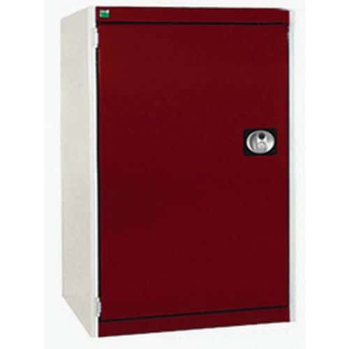 Dílenská skříň Bott Cubio, 100 x 65 x 65 cm, perfo dveře, šedá-červená