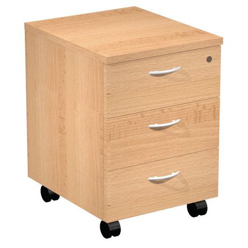 Mobilní kontejner Solo, 3 zásuvky, buk