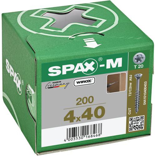 Univerzální šrouby se zapuštěnou hlavou Spax pro MDF desky o 4 mm, 40 mm