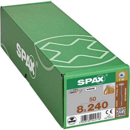 Vruty do dřeva s plochou hlavou Spax TX o 8 mm, 240 mm