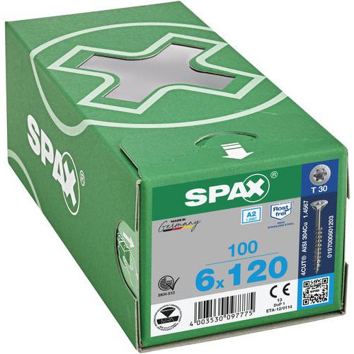 Univerzální šrouby do exteriéru se zapuštěnou hlavou Spax TX o 6 mm, 120 mm
