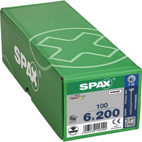 Samořezný šroub se zápustnou hlavou T-Star Plus, 100 ks, 6 x 200 mm
