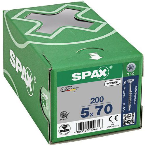 Samořezný šroub se zápustnou hlavou T-Star Plus, 200 ks, 5 x 70 mm