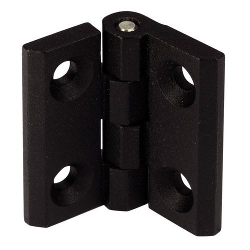 Čtvercové panty 180° – Zamak - černý, 40 x 40 mm