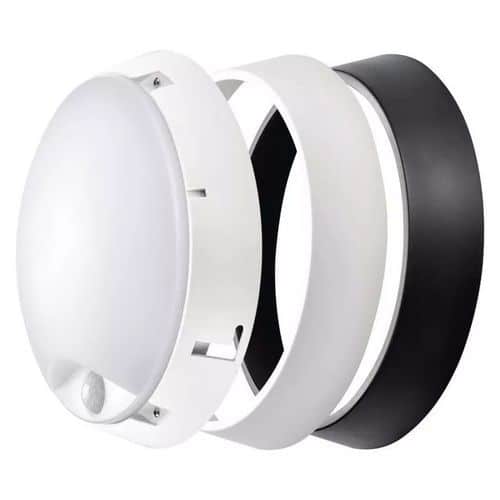 LED přisazené svítidlo ZURI s pohyblivým čidlem, kruhové, černá/bílá, 14W neutrální bílá