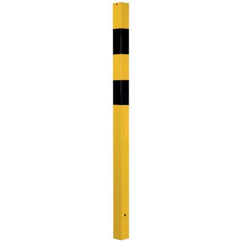 Čtvercový zahrazovací sloupek Crash Stop, výška 1,4 m, bez oček, černo/žlutý