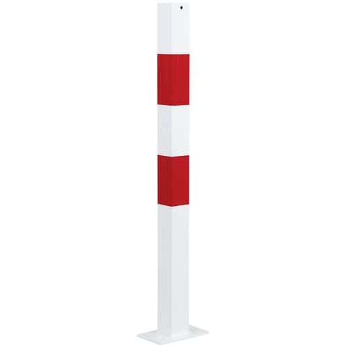 Kovový zahrazovací sloupek Crash Stop, červená/bílá, výška 100 cm, bez očka