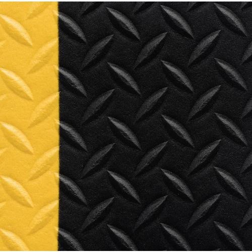 Protiúnavová průmyslová rohož Sof-Tred™ s diamantovým povrchem, černá/žlutá, 122 x 100 cm