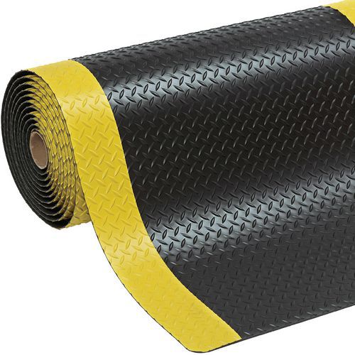 Protiúnavová průmyslová rohož Cushion Trax s diamantovým povrchem, černá/žlutá, 122 x 100 cm