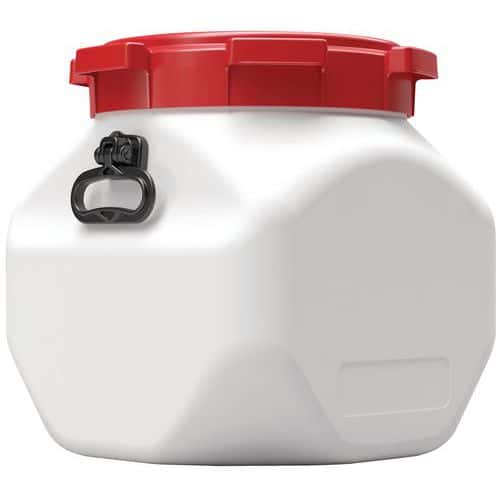 Plastový čtvercový sud se širokým hrdlem Curtec, s víkem, 40 l