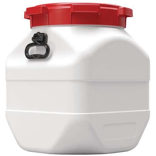 Plastový čtvercový sud se širokým hrdlem Curtec, s víkem, 50 l