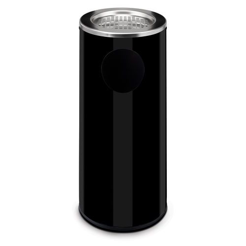 Kovový venkovní odpadkový koš Marco s popelníkem, objem 34 l, černý
