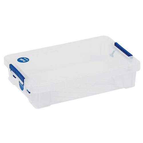 Plastový úložný box s víkem na klip Manutan Expert, 5,5 l