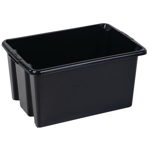 Plastový úložný box Manutan Expert, černý, 52 l