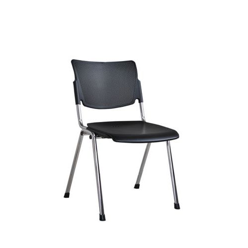 Plastová jídelní židle MIA Chrom, černá