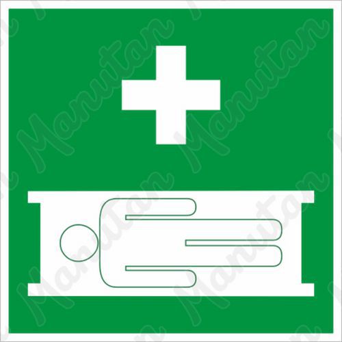 Zdravotnická nosítka, samolepka 150 x 150 x 0,4 mm, fotoluminiscenční