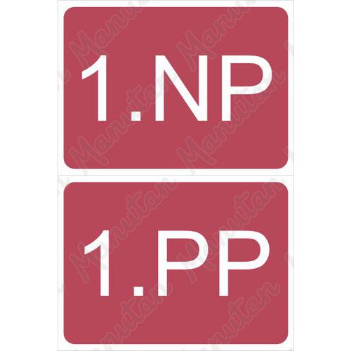 Označení podlaží - poschodí, plast 210 x 148 x 0,5 mm A5 1PP/3NP