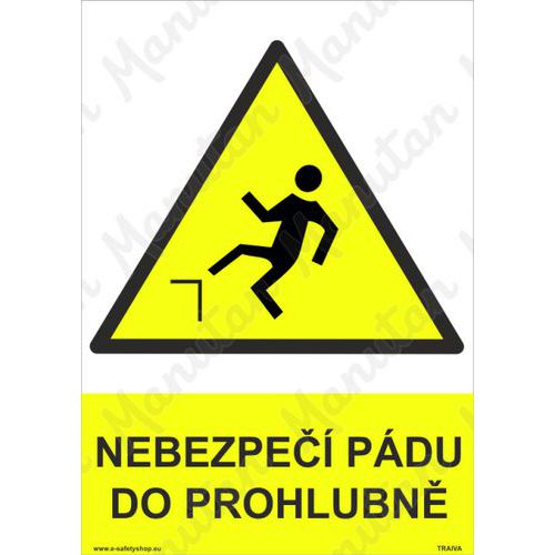 Nebezpeční pádu do prohlubně, plast 148 x 210 x 2 mm A5
