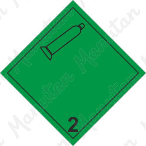 Nehořlavý nejedovatý plyn č. 2.2 A, plast 200 x 200 x 0,5 mm