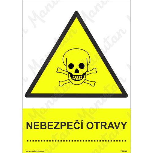 Nebezpečí otravy, samolepka 210 x 297 x 0,1 mm A4
