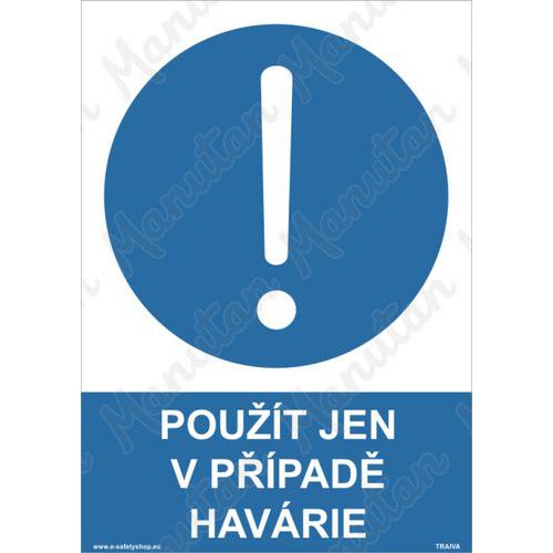 Použít jen v případě havárie, plast 210 x 297 x 0,5 mm A4