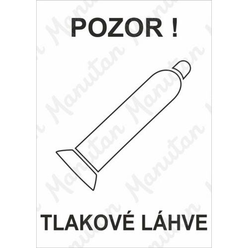 Pozor tlakové láhve, samolepka 148 x 210 x 0,1 mm A5