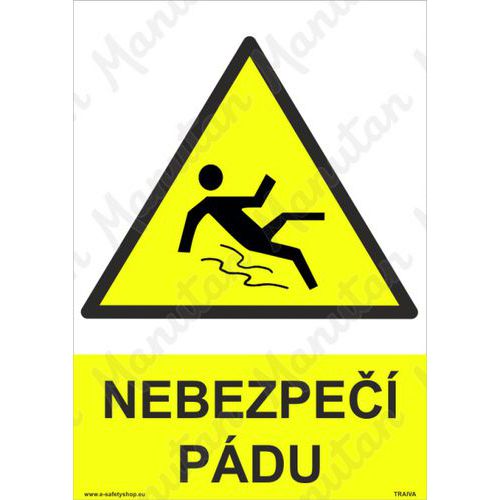 Nebezpečí pádu, samolepka 210 x 297 x 0,1 mm A4
