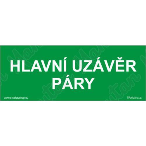 Hlavní uzávěr páry, plast 210 x 80 x 0,5 mm