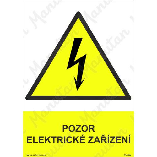 Pozor elektrické zařízení, plast 297 x 420 x 2 mm A3