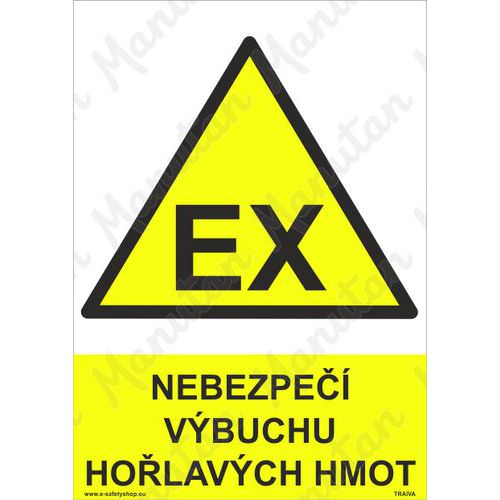 Nebezpeční výbuchu hořlavých hmot, plast 210 x 297 x 0,5 mm A4