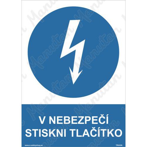 V nebezpečí stiskni tlačítko, plast 210 x 297 x 0,5 mm A4