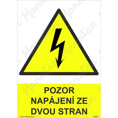 Pozor napájení ze dvou stran, plast 210 x 297 x 0,5 mm A4