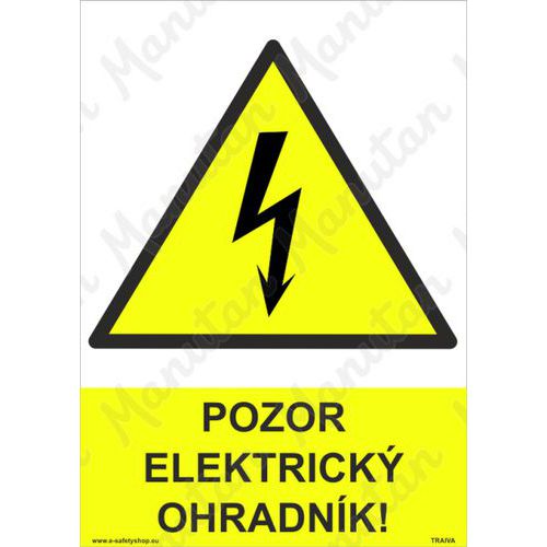 Pozor elektrický ohradník, plast 297 x 420 x 0,5 mm A3