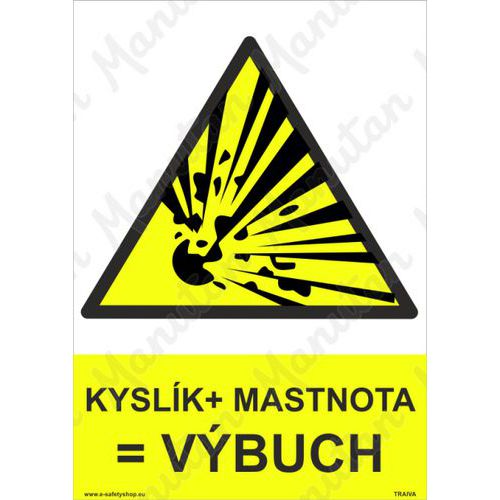 Kyslík + mastnota = výbuch, samolepka 210 x 297 x 0,1 mm A4
