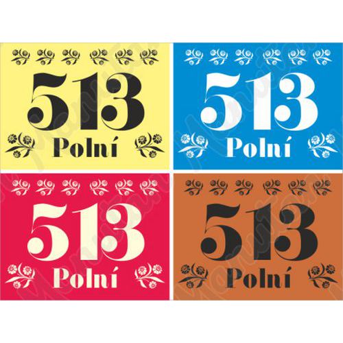 Domovní číslo, plast 210 x 148 x 2 mm A5, venkovský styl žlutá