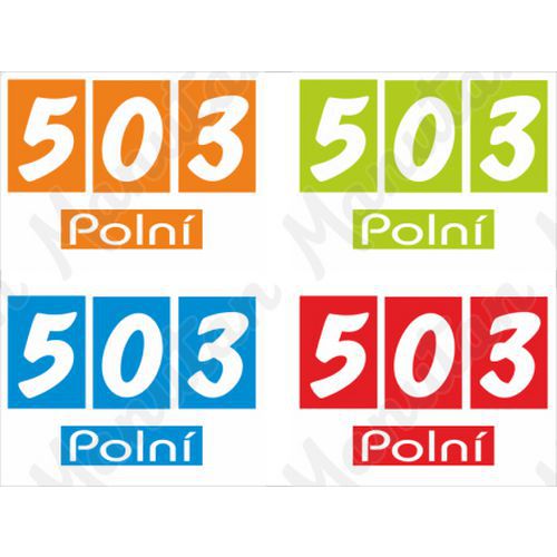 Domovní číslo, plast 210 x 148 x 2 mm A5, moderní červená