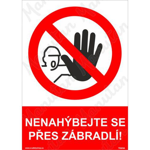 Nenahýbejte se přes zábradlí, plast 148 x 210 x 0,5 mm A5